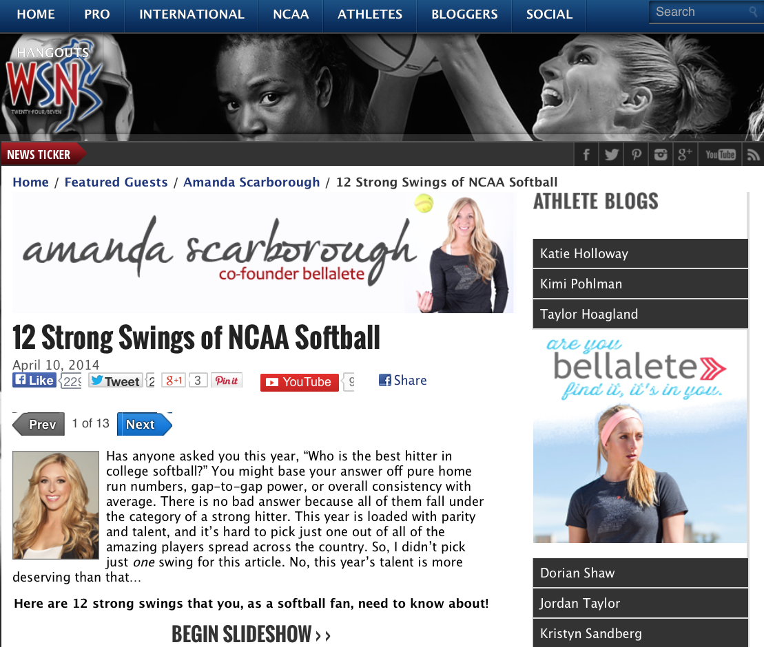 12 Strong Bats in NCAA Softball